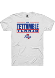 Gus Tettamble  Tulsa Golden Hurricane White Rally NIL Stacked Box Short Sleeve T Shirt