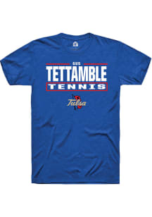 Gus Tettamble  Tulsa Golden Hurricane Blue Rally NIL Stacked Box Short Sleeve T Shirt