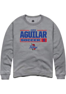 jared aguilar  Rally Tulsa Golden Hurricane Mens Graphite NIL Stacked Box Long Sleeve Crew Sweatsh..