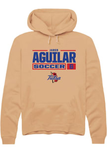 jared aguilar  Rally Tulsa Golden Hurricane Mens Gold NIL Stacked Box Long Sleeve Hoodie
