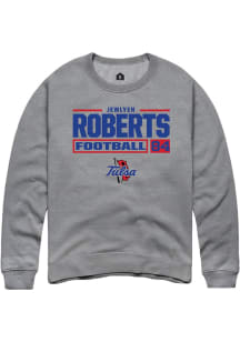 Jewlyen Roberts  Rally Tulsa Golden Hurricane Mens Graphite NIL Stacked Box Long Sleeve Crew Sweat..