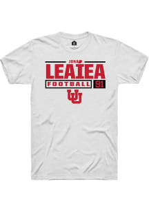 Jonah Lea’ea  Utah Utes White Rally NIL Stacked Box Short Sleeve T Shirt