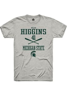 Nolan Higgins  Michigan State Spartans Ash Rally NIL Sport Icon Short Sleeve T Shirt