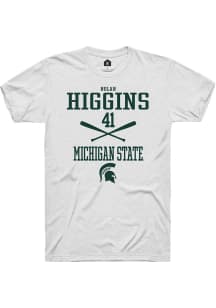 Nolan Higgins  Michigan State Spartans White Rally NIL Sport Icon Short Sleeve T Shirt