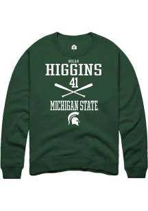 Nolan Higgins  Rally Michigan State Spartans Mens Green NIL Sport Icon Long Sleeve Crew Sweatshirt