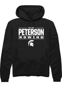 Taylor Peterson  Rally Michigan State Spartans Mens Black NIL Stacked Box Long Sleeve Hoodie