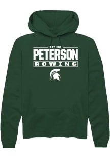 Taylor Peterson  Rally Michigan State Spartans Mens Green NIL Stacked Box Long Sleeve Hoodie