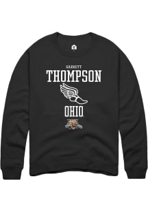 Garrett Thompson  Rally Ohio Bobcats Mens Black NIL Sport Icon Long Sleeve Crew Sweatshirt