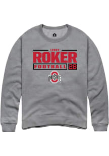 Leroy Roker  Rally Ohio State Buckeyes Mens Graphite Football NIL Stacked Box Long Sleeve Crew Swe..