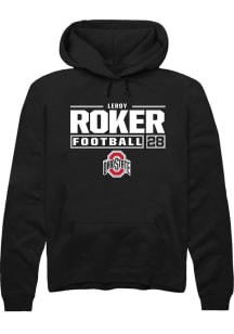 Leroy Roker  Rally Ohio State Buckeyes Mens Black Football NIL Stacked Box Long Sleeve Hoodie