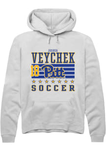Joshua Veychek  Rally Pitt Panthers Mens White NIL Striped Long Sleeve Hoodie