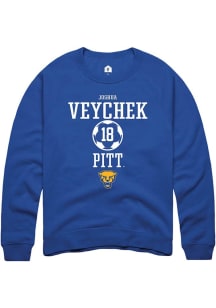 Joshua Veychek  Rally Pitt Panthers Mens Blue NIL Sport Icon Long Sleeve Crew Sweatshirt