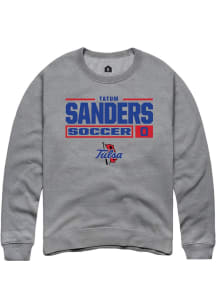 Tatum Sanders  Rally Tulsa Golden Hurricane Mens Graphite NIL Stacked Box Long Sleeve Crew Sweatsh..