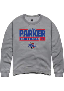 Keuan Parker  Rally Tulsa Golden Hurricane Mens Graphite Football NIL Stacked Box Long Sleeve Crew..