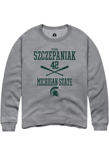 Ryan Szczepaniak  Rally Michigan State Spartans Mens Graphite NIL Sport Icon Long Sleeve Crew Swea..