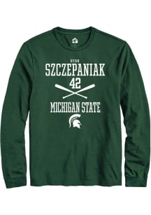 Ryan Szczepaniak  Michigan State Spartans Green Rally NIL Sport Icon Long Sleeve T Shirt