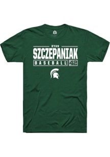 Ryan Szczepaniak  Michigan State Spartans Green Rally NIL Stacked Box Short Sleeve T Shirt