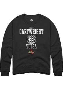 Mady Cartwright  Rally Tulsa Golden Hurricane Mens Black NIL Sport Icon Long Sleeve Crew Sweatshir..