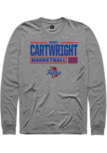 Mady Cartwright  Tulsa Golden Hurricane Graphite Rally NIL Stacked Box Long Sleeve T Shirt