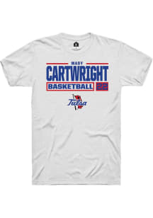 Mady Cartwright  Tulsa Golden Hurricane White Rally NIL Stacked Box Short Sleeve T Shirt