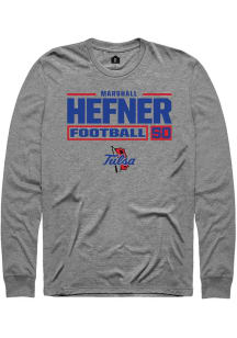 Marshall Hefner  Tulsa Golden Hurricane Graphite Rally Football NIL Stacked Box Long Sleeve T Shir..