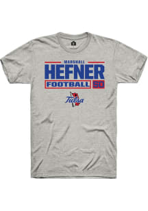 Marshall Hefner  Tulsa Golden Hurricane Ash Rally Football NIL Stacked Box Short Sleeve T Shirt