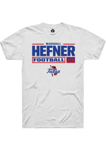 Marshall Hefner  Tulsa Golden Hurricane White Rally Football NIL Stacked Box Short Sleeve T Shirt