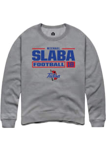 Michael Slaba  Rally Tulsa Golden Hurricane Mens Graphite Football NIL Stacked Box Long Sleeve Cre..