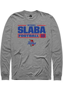 Michael Slaba  Tulsa Golden Hurricane Graphite Rally Football NIL Stacked Box Long Sleeve T Shirt