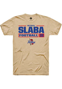 Michael Slaba  Tulsa Golden Hurricane Tan Rally Football NIL Stacked Box Short Sleeve T Shirt