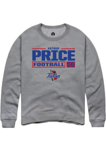 Nathan Price  Rally Tulsa Golden Hurricane Mens Graphite Football NIL Stacked Box Long Sleeve Crew..