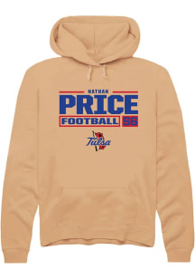 Nathan Price  Rally Tulsa Golden Hurricane Mens Gold Football NIL Stacked Box Long Sleeve Hoodie