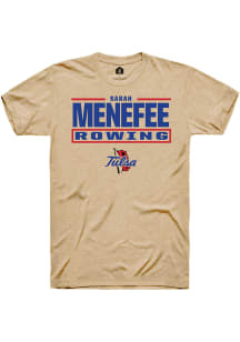 SARAH Menefee  Tulsa Golden Hurricane Tan Rally NIL Stacked Box Short Sleeve T Shirt