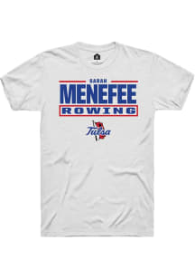 SARAH Menefee  Tulsa Golden Hurricane White Rally NIL Stacked Box Short Sleeve T Shirt