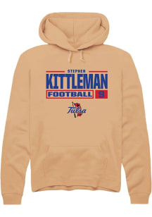 Stephen Kittleman  Rally Tulsa Golden Hurricane Mens Gold Football NIL Stacked Box Long Sleeve Hoo..