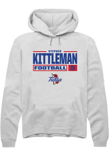 Stephen Kittleman  Rally Tulsa Golden Hurricane Mens White Football NIL Stacked Box Long Sleeve Ho..
