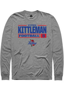 Stephen Kittleman  Tulsa Golden Hurricane Graphite Rally Football NIL Stacked Box Long Sleeve T Sh..