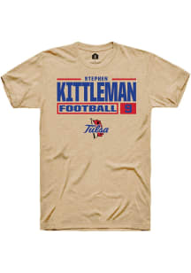 Stephen Kittleman  Tulsa Golden Hurricane Tan Rally Football NIL Stacked Box Short Sleeve T Shirt