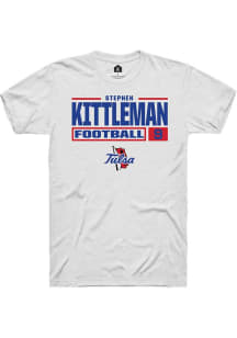 Stephen Kittleman  Tulsa Golden Hurricane White Rally Football NIL Stacked Box Short Sleeve T Shir..