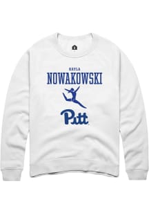 Kayla Nowakowski  Rally Pitt Panthers Mens White NIL Sport Icon Long Sleeve Crew Sweatshirt