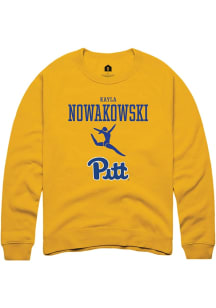 Kayla Nowakowski  Rally Pitt Panthers Mens Gold NIL Sport Icon Long Sleeve Crew Sweatshirt