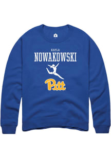 Kayla Nowakowski  Rally Pitt Panthers Mens Blue NIL Sport Icon Long Sleeve Crew Sweatshirt