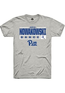 Kayla Nowakowski  Pitt Panthers Ash Rally NIL Stacked Box Short Sleeve T Shirt