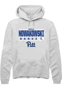 Kayla Nowakowski  Rally Pitt Panthers Mens White NIL Stacked Box Long Sleeve Hoodie