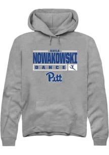 Kayla Nowakowski  Rally Pitt Panthers Mens Graphite NIL Stacked Box Long Sleeve Hoodie