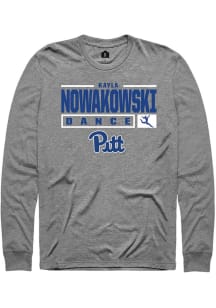 Kayla Nowakowski  Pitt Panthers Graphite Rally NIL Stacked Box Long Sleeve T Shirt