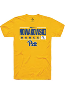 Kayla Nowakowski  Pitt Panthers Gold Rally NIL Stacked Box Short Sleeve T Shirt