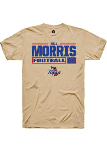 Will Morris  Tulsa Golden Hurricane Tan Rally Football NIL Stacked Box Short Sleeve T Shirt