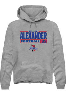 William Alexander  Rally Tulsa Golden Hurricane Mens Graphite Football NIL Stacked Box Long Sleeve..