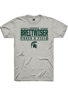 Savannah Breitwiser  Michigan State Spartans Ash Rally NIL Stacked Box Short Sleeve T Shirt